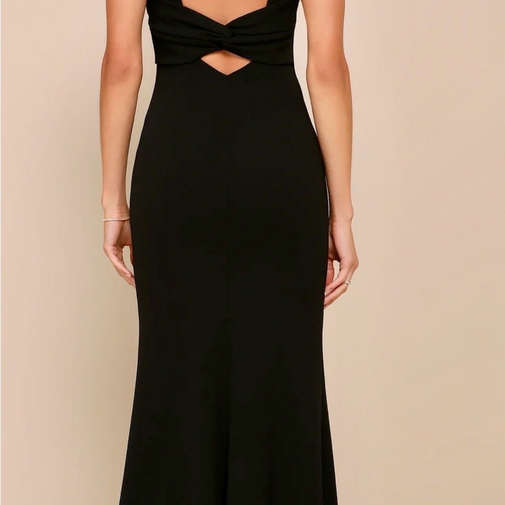 NWT Lulus Love In Your Eyes Black Knotted Mermaid Maxi Dress XS